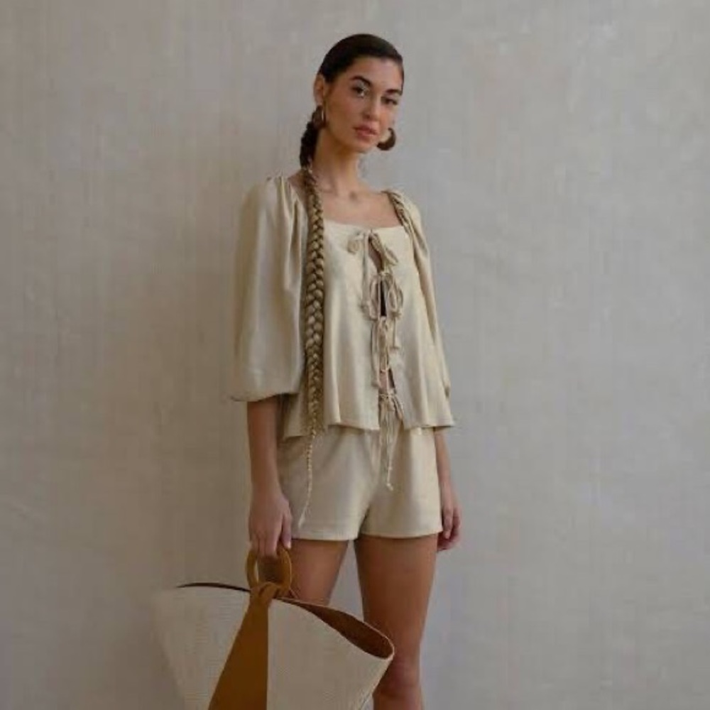 Cult Gaia White Puff Sleeve Blouse - Picture 6 of 10